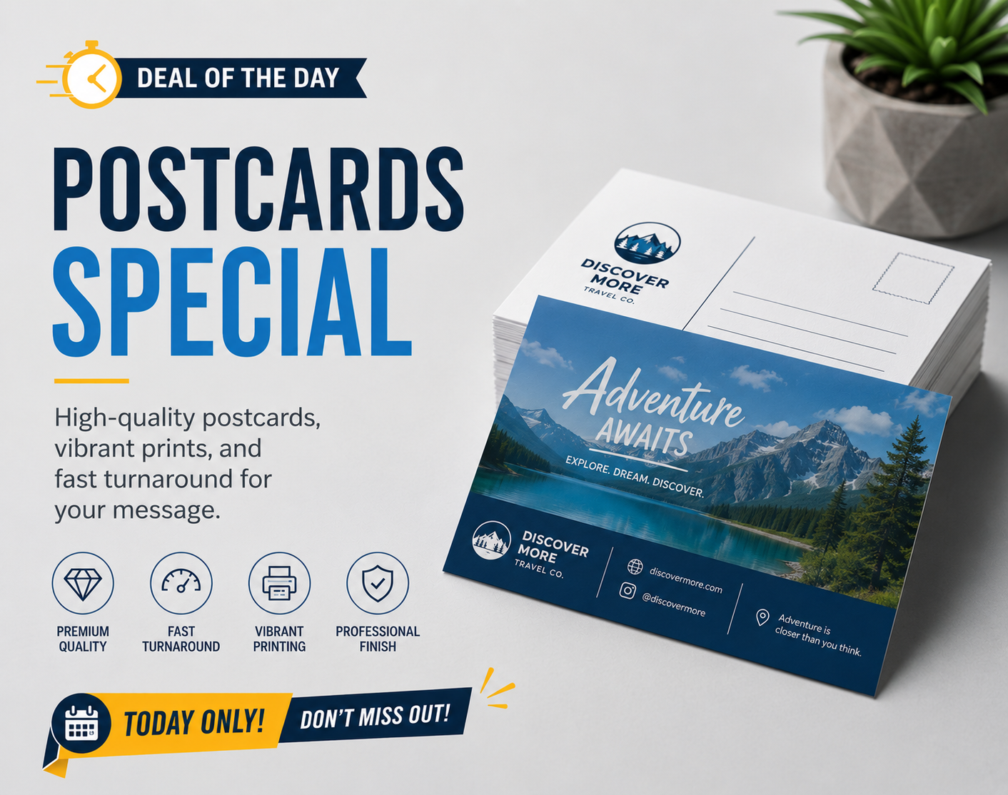 2.75" X 4.25" 16PT Postcards w/ Akuafoil With No UV